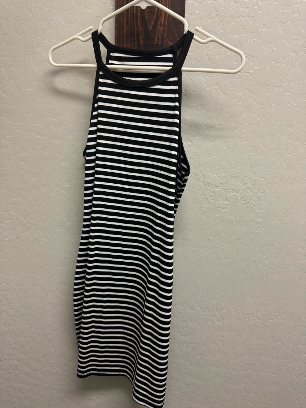 Striped Black and White Midi Dress - Classic Tank Style